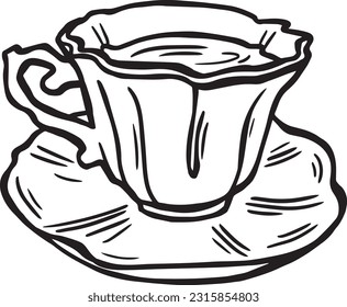 Una taza de café en una taza estética