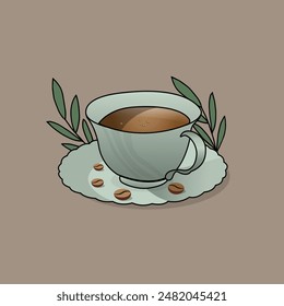 Taza de café de café estético ilustración