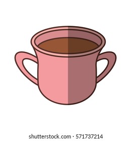 cup coffee aroma fresh handle shadow vector illustration eps 10