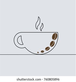 A cup of coffee with aroma. Vector illustration in eps 10. 