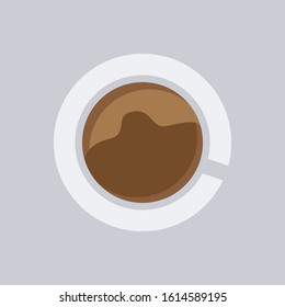 A cup coffee in the background with a shadow