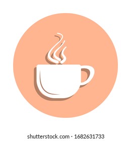 A cup of coffee badge icon. Simple glyph, flat vector of drink icons for ui and ux, website or mobile application