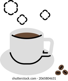 a cup of coffee and coffee beans