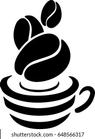 cup coffee and beans 