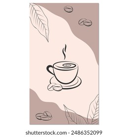 taza de café y granos de café, diseño de volante o cartel