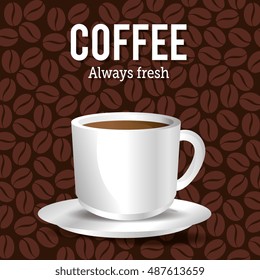 cup coffee with beans graphic