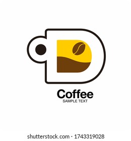 Cup coffee beans Logo icon illustration design.