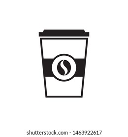 Cup with coffee beans logo template vector icon design