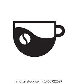 Cup with coffee beans logo template vector icon design