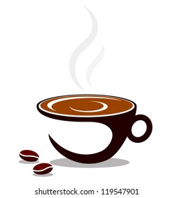 cup of coffee and beans for the vector
