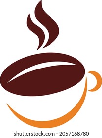A cup of coffee and coffee beans. Vector illustration