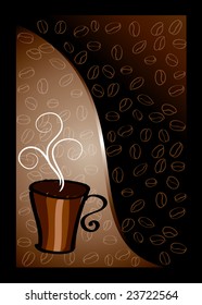 Copa de café con un hermoso fondo