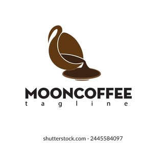 
a cup of coffee being poured into a saucer logo design template