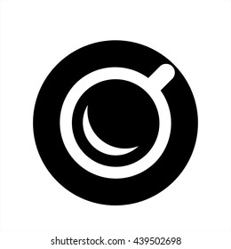 cup of coffee black simple icon on white background