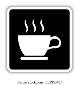 cup of coffee - black vector icon