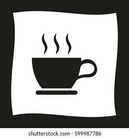 cup of coffee  - black vector icon