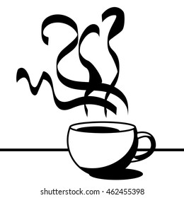 cup of coffee black and white
