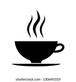 a cup of coffee. black and white vector icon