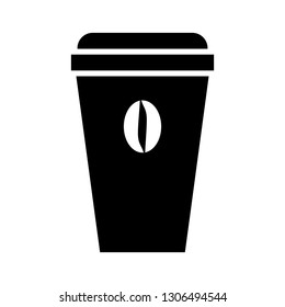 cup of coffee black and white vector icon