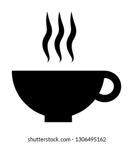a cup of coffee. black and white vector icon