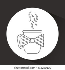 cup of coffee with bow tie design 