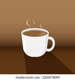 cup of coffee with brown background