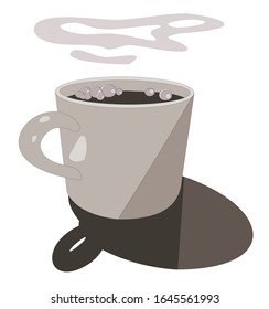Taza de café con burbujas - ilustración vectorial aislada en fondo blanco