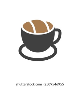 uma xícara de café conceito vetor de design de logotipo plano