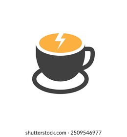 a cup of coffee cafe concept flat logo design vector