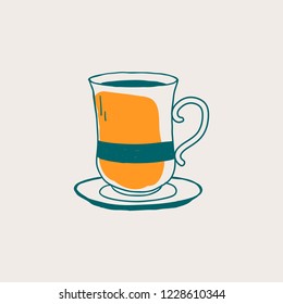 Cup of coffee cafe icon vector