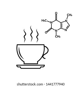 Kaffeebecher mit koffeinchemischer Formel