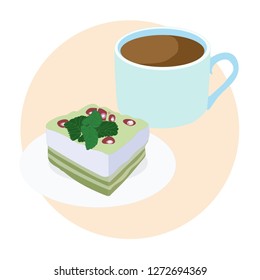 Cup of coffee and cake