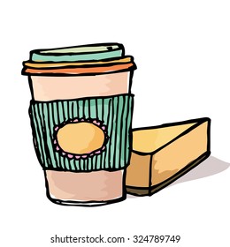 cup of coffee with cake