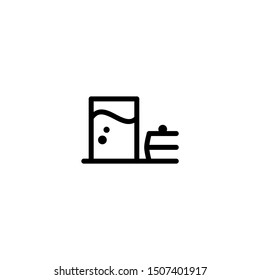 A cup of coffee and cake icon vector. Flat icon illustration