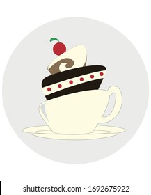 Cup of coffee and cakes