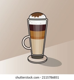 Cup of coffee cappuccino flat design