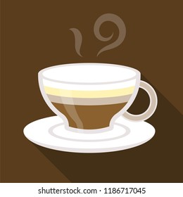 Cup of coffee cappuccino vector illustration, flat design