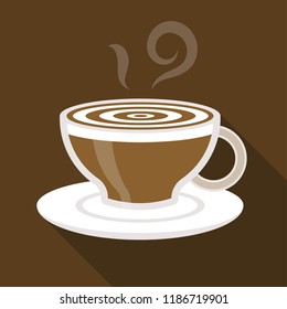Cup of coffee cappuccino vector illustration, flat design