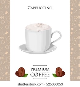Cup of coffee. Cappuccino. Vector illustration.