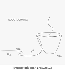 Cup of coffee card, good morning vector illustration