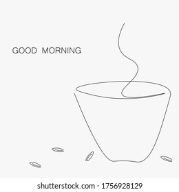Cup of coffee card, good morning vector illustration