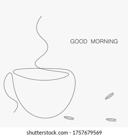 Cup of coffee card, good morning concept vector illustration