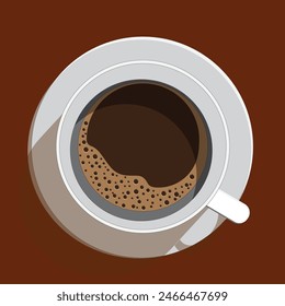 a cup of coffee in cartoon animation in white background