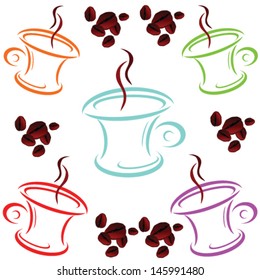 cup of coffee cartoon art vector illustration