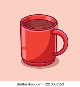 A cup of coffee cartoon illustration