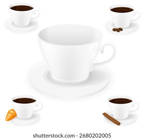 Taza para la Ilustración vectorial común de la historieta del café aislada en el fondo blanco