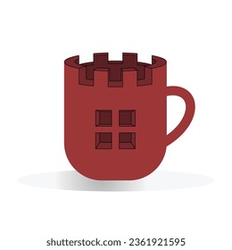 cup a Coffee Castle Logo Template Design Vector