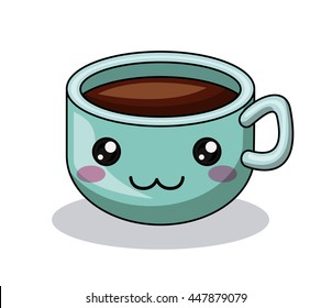 cup coffee character kawaii style  isolated icon design