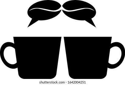 cup and coffee chatting icon vector ilustration