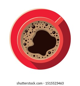 A cup of coffee. Color flat vector illustration isolated on white background.